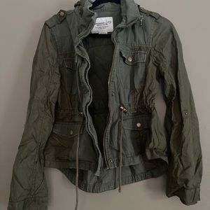 Military olive Green spring cargo jacket
